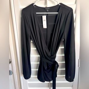 NWT! Ann Taylor Loft long sleeve wrap blouse size L